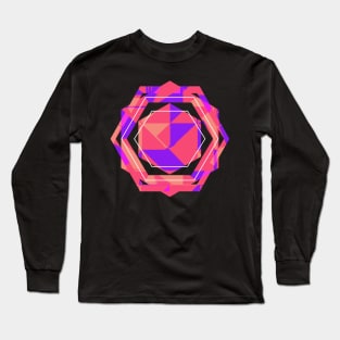 Geometric pink girl art Long Sleeve T-Shirt